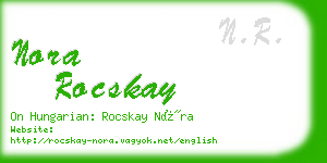 nora rocskay business card